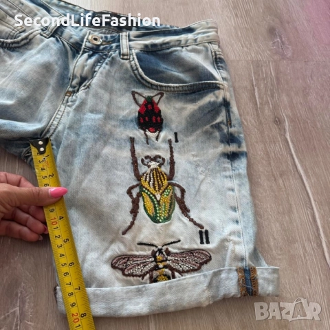 Дамски дънкови къси панталони Madness Nat’l изтъркани размер 25, снимка 4 - Дънки - 52806021