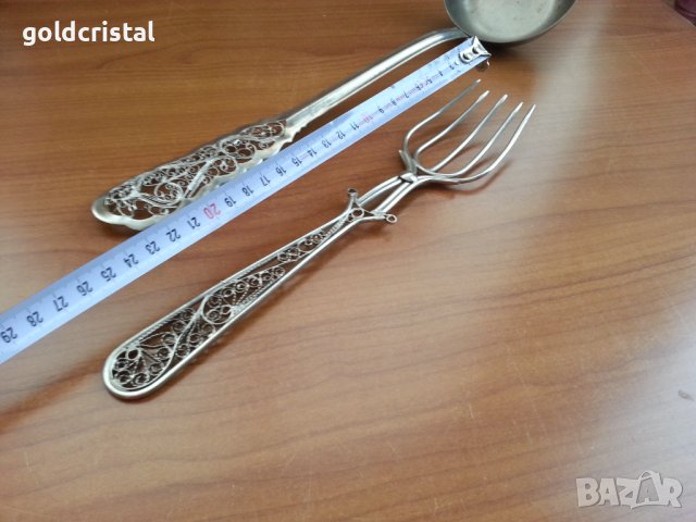 Руски прибори за сервиране филигран, снимка 4 - Антикварни и старинни предмети - 40957796