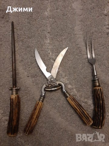 различни комплекти и ножове на солинген с рогови дръжки, снимка 4 - Антикварни и старинни предмети - 39225808