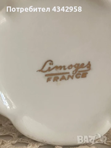 Limoges France.Порцеланова малка ваза - кошница., снимка 5 - Антикварни и старинни предмети - 50729524