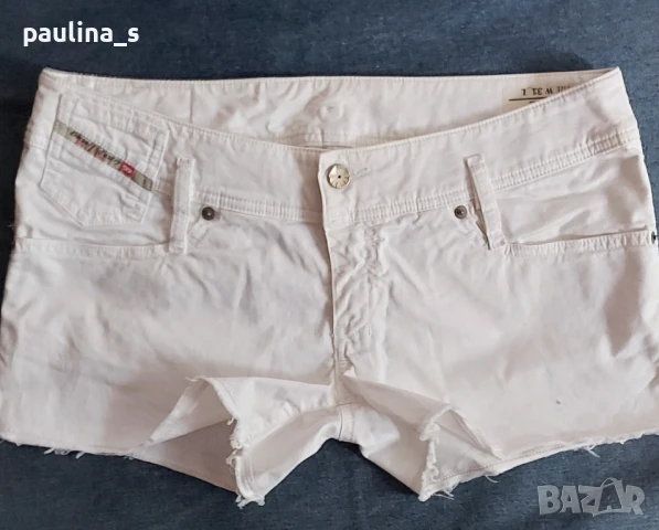 Пет различни броя / Винтидж дамски маркови дънкови бермуди , снимка 16 - Къси панталони и бермуди - 51093351