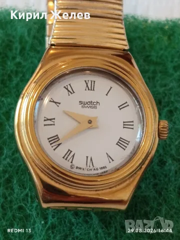 Луксозен дамски часовник Swatch Swiss оригинален перфектно състояние 36339, снимка 2 - Дамски - 55859018
