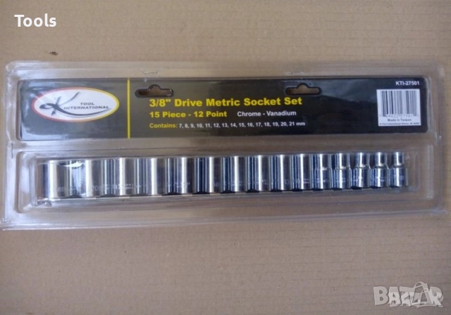 K TOOL INTERNATIONAL 15 БРОЯ 3/8 12СТЕННИ КАМЪНИ ВЛОЖКИ