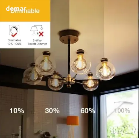 Комплект 2 димируеми LED крушки Едисон E27, 6 W, 2700 K, опушено стъкло, снимка 8 - Други стоки за дома - 56011824