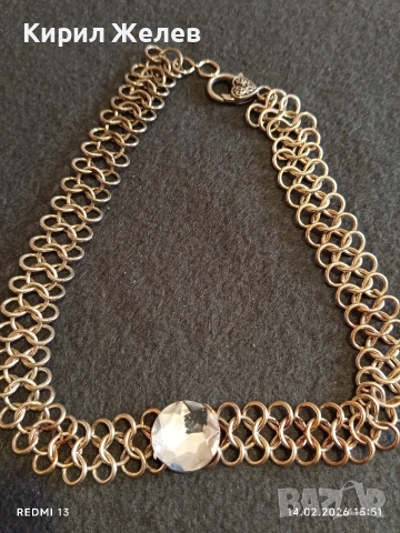 Красиво колие тип броеница с централен камък винтидж стил 51814, снимка 6 - Колиета, медальони, синджири - 53476354