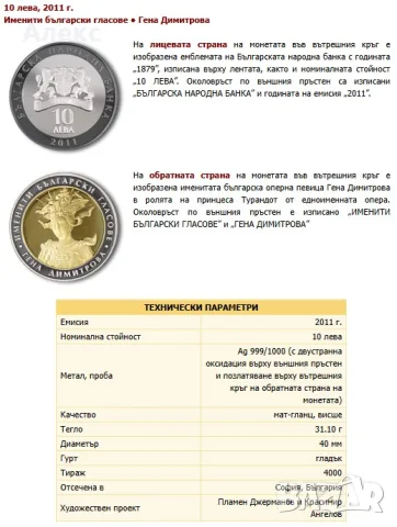 Монета Гена Димитрова  сребърни възпоменателни монети , снимка 2 - Нумизматика и бонистика - 55965926
