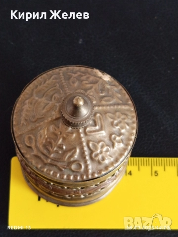 Арабска медна кутия за хапчета рядка за КОЛЕКЦИЯ ДЕКОРАЦИЯ 44221, снимка 5 - Други ценни предмети - 51757141