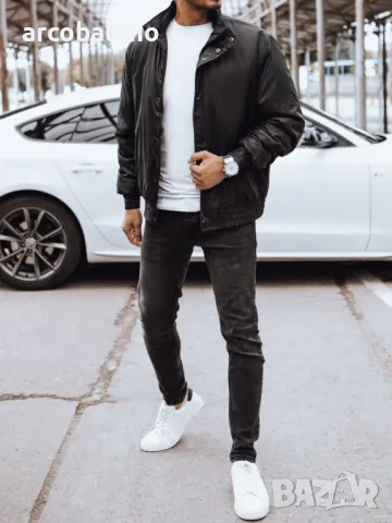 Мъжко черно преходно яке , снимка 2 - Якета - 48682658
