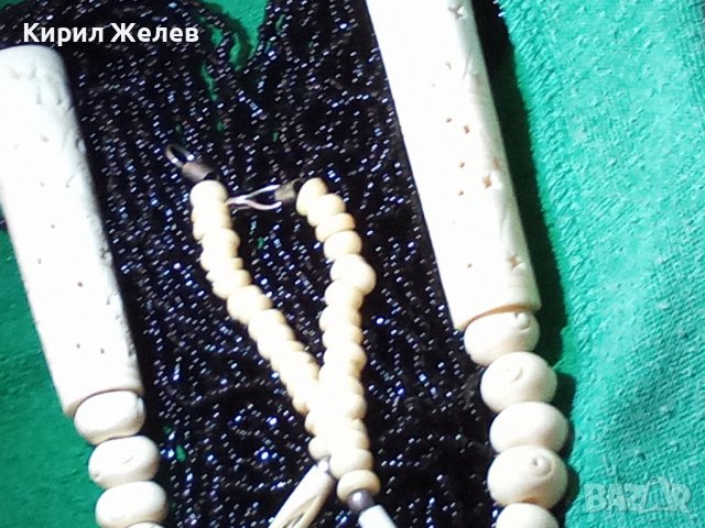 СТАРА БЕРБЕРСКА СЛОНОВА КОСТ и МЪНИСТА ЕТНО ОГЪРЛИЦА РЪЧНА ИЗРАБОТКА РАЗКОШНА ТРАДИЦИОННА 2138, снимка 4 - Антикварни и старинни предмети - 29624552