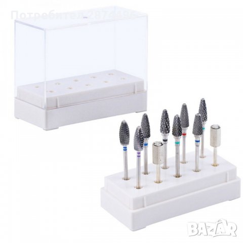 3182 Стойка за 10 броя накрайници за електрическа пила за нокти, снимка 6 - Продукти за маникюр - 35790106