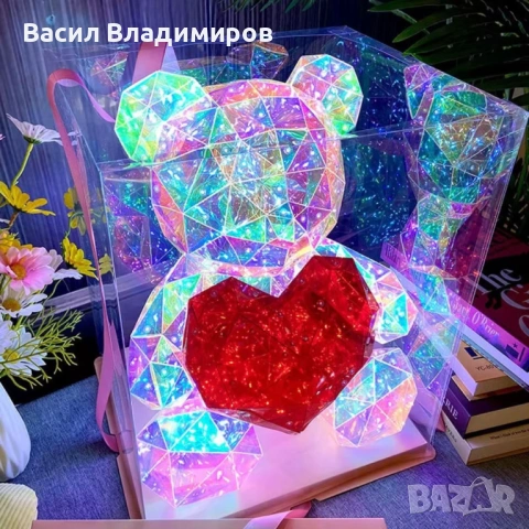 LED Светещо мече – цветна декорация и романтичен подарък