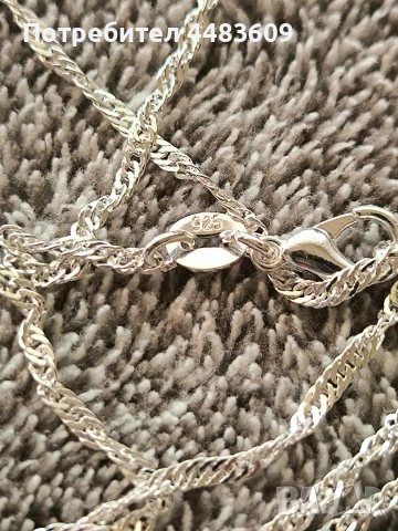 Сребърно колие с оранжев цирконии , снимка 5 - Колиета, медальони, синджири - 53795900