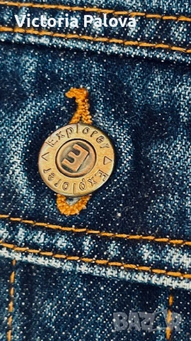 Тъмносиньо късо  дънково яке EXPLORER, снимка 8 - Якета - 50444680