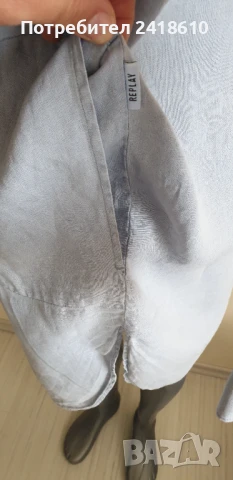 Replay Essentials Лен / Womens Shirtdress Oversize Size S /XS  ОРИГИНАЛ! Дамска Ленена Рокля!, снимка 11 - Рокли - 50697437