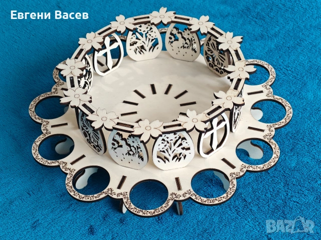 Великденски панер, поднос, поставка за яйца и козунак Великден, снимка 2 - Декорация за дома - 53717990