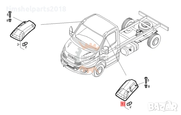 Габаритна светлина кабина за Iveco Daily след 2014 год. - Шофьорска страна, снимка 2 - Части - 53081780
