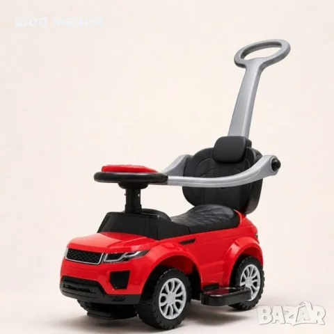 Детска кола за яздене 3 в 1 Baby Mix с родителска дръжка, червена