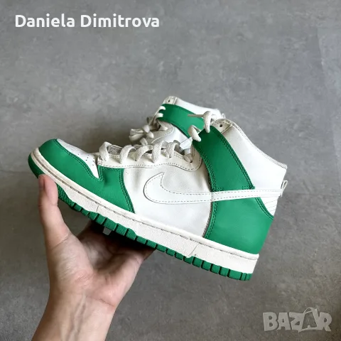Мъжки кецове Nike Dunk High White Green, снимка 2 - Маратонки - 56121848