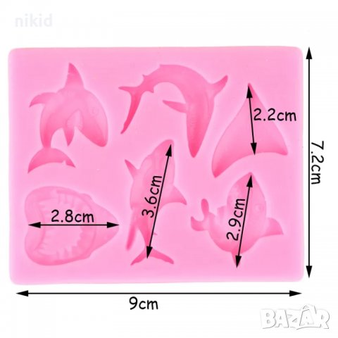Акула акули shark риба силиконов молд форма фондан шоколад декор, снимка 3 - Форми - 39534676