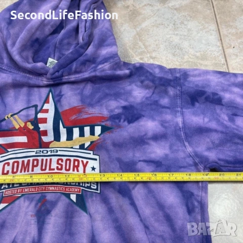 Суитшърт с качулка Tye Dye лилаво дамски размер M, снимка 3 - Суичъри - 53155623