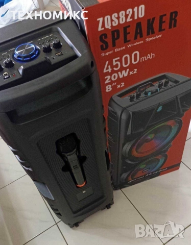 Караоке Big Boss Bluetooth колонка с микрофон ZQS 8210, снимка 9 - Bluetooth тонколони - 53801241