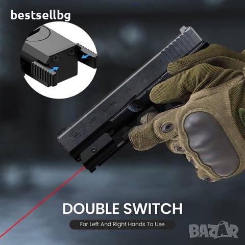 Червен лазерен мерник прицел за пистолет глок въздушна пушка еърсофт, снимка 4 - Оборудване и аксесоари за оръжия - 41893189