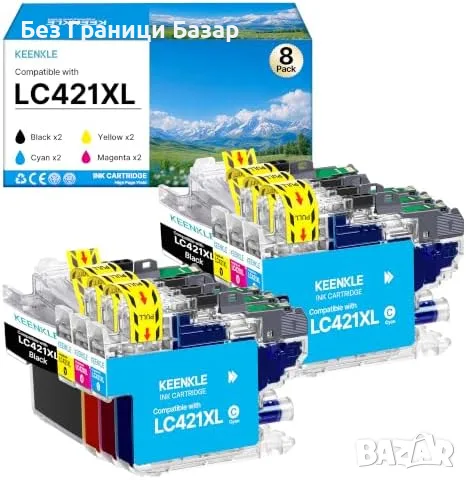 Нови KEENKLE LC421XL 8 касети за Brother DCP J1050DW J1140DW MFC J1010DW принтер тонер мастило печат
