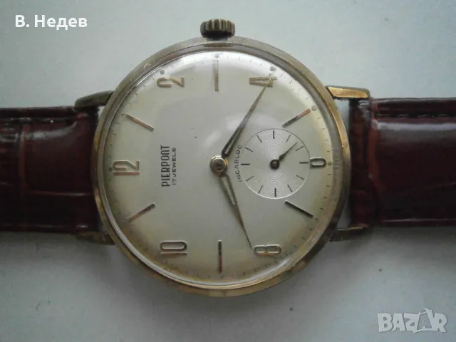 PIERPONT, 17 jewels, Swiss made, 1130, wehrmachtswerk, 36mm, TOP!, снимка 4 - Мъжки - 48822354