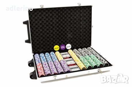 Комплект за Покер, куфар, чипове, зарове, тестета, 500 чипа, черен вариант, специално издание, снимка 10 - Други игри - 34149369