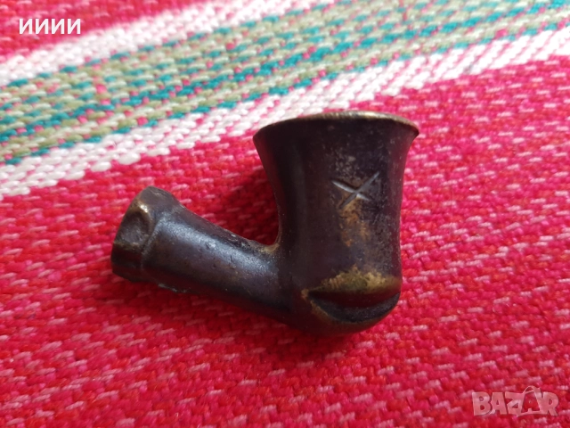 Османска бронзова лула 4, снимка 2 - Антикварни и старинни предмети - 52750351