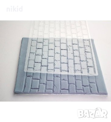 Тухли текстура релеф релефно платно пластмасов стенсил отпечатък фондан, снимка 2 - Форми - 39855962