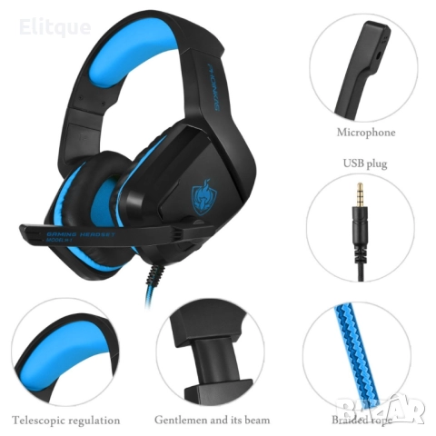 Големи геймърски слушалки с микрофон  PHOINIKAS H-1 - EP4, снимка 7 - Други стоки за дома - 52819301