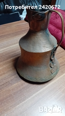 медна кана и меден чайник, снимка 3 - Антикварни и старинни предмети - 52563392