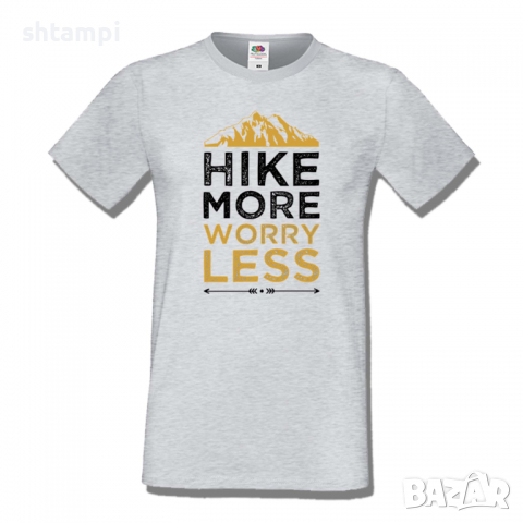 Мъжка тениска Hiking More Worry Less,Къмпинг,Планина,Изненада,Подарък,Поход,Връх,Хижа,, снимка 5 - Тениски - 36351992
