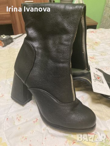Черни ботуши на ток, снимка 4 - Дамски ботуши - 42289562