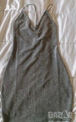 Нова сребриста рокля и чанта , снимка 5 - Рокли - 41591256