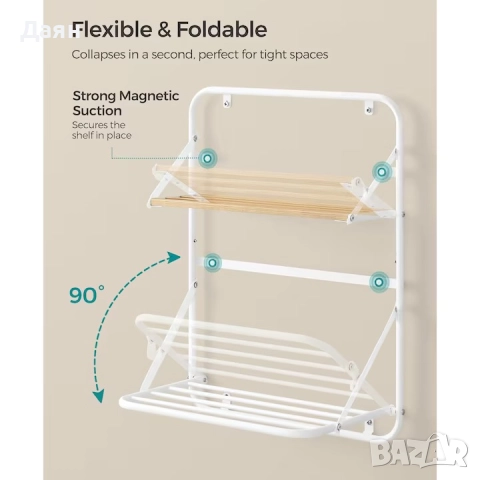 Сгъваема етажерка за баня SONGMICS, снимка 4 - Етажерки - 52718768