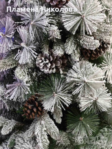 Изкуствено борче/елха със заскрежени иглички, снимка 5 - Декорация за дома - 52301788