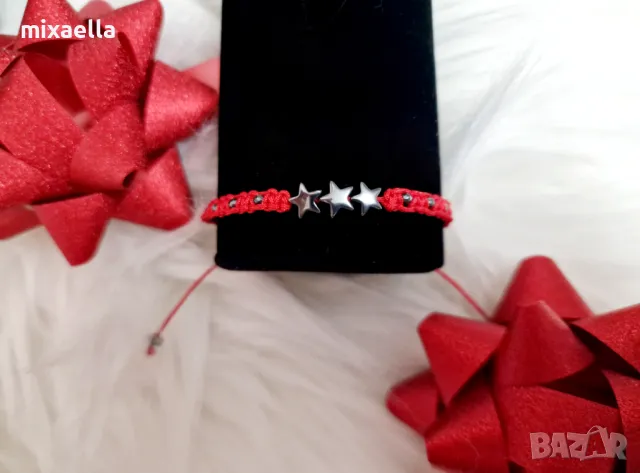 Ръчно изработена гривничка със звездички-хематит, снимка 2 - Гривни - 48260276