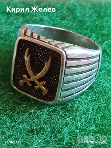 Сребърен пръстен изобразява меча Зулфикар майсторска ръчна изработка 52764, снимка 3 - Пръстени - 53040540