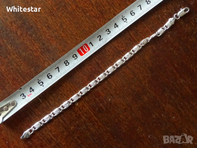 Посребрена мъжка гривна, снимка 2 - Гривни - 53632151