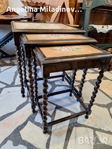 К - т три помощни масички с плочки , снимка 7 - Маси - 52801559