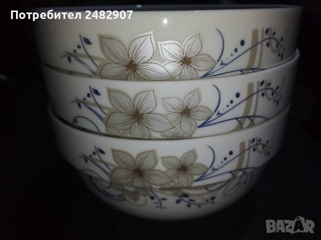 Комплект порцеланови купи - 3 бр. , снимка 2 - Сервизи - 41830679