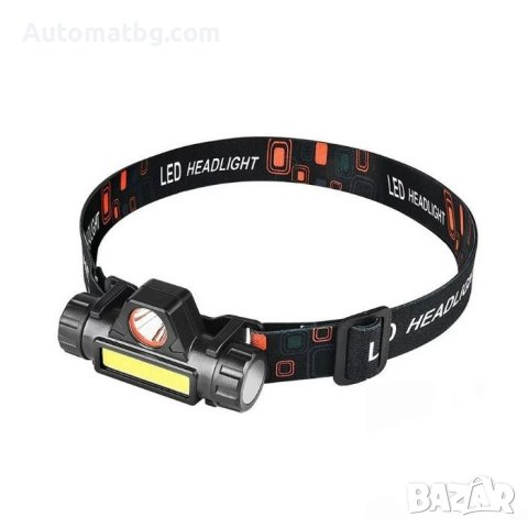 Челник Automat, Акумулаторен, 16 COB Диода, 1Led, Черен