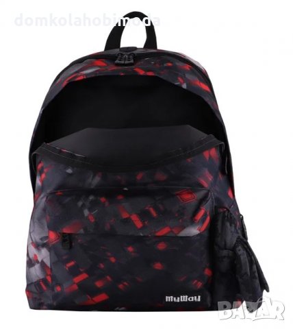 Раница с две прегради и два джоба, Меки презрамки, Подсилен гръб,32x18x44 см,Джоб за телефон с изход, снимка 2 - Раници - 33888816