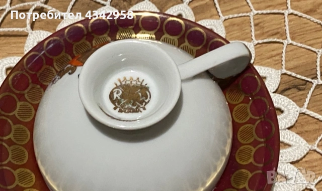  ☕ Антикварна порцеланова чинийка и  чашка RW Bavaria – Rudolf Wächter (1920–1928 г.) , снимка 3 - Антикварни и старинни предмети - 53463567