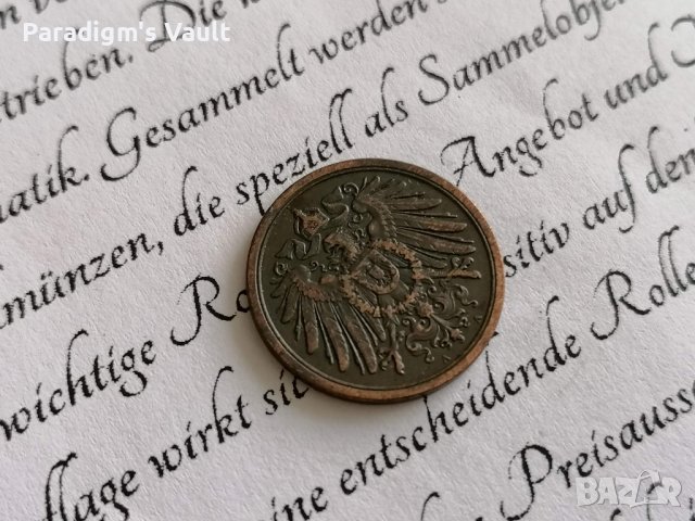 Райх монета - Германия - 2 пфенига | 1915г.; серия A, снимка 2 - Нумизматика и бонистика - 41568083