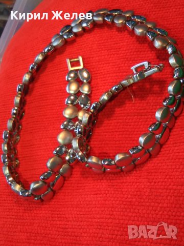 МНОГО СТИЛНО и КАЧЕСТВЕНО МАСИВНО МОДНО КОЛИЕ от БЛАГОРОДНА СТОМАНА с БЯЛА ПОЗЛАТА ТЕЖКО 19232