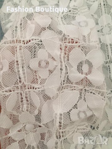 ЛИКВИДАЦИЯ! Бяла дантелена рокля с дълъг ръкав, снимка 11 - Рокли - 30274655