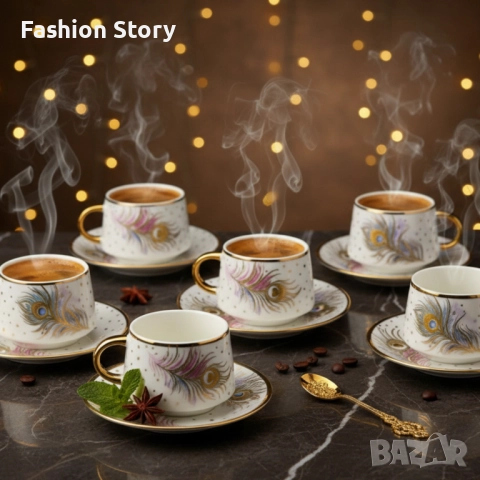 Луксозен сервиз за кафе – елегантност, която превръща всяка глътка в ритуал, снимка 3 - Сервизи - 52026678